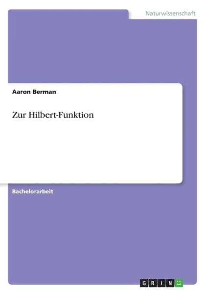 Cover for Berman · Zur Hilbert-Funktion (Book)