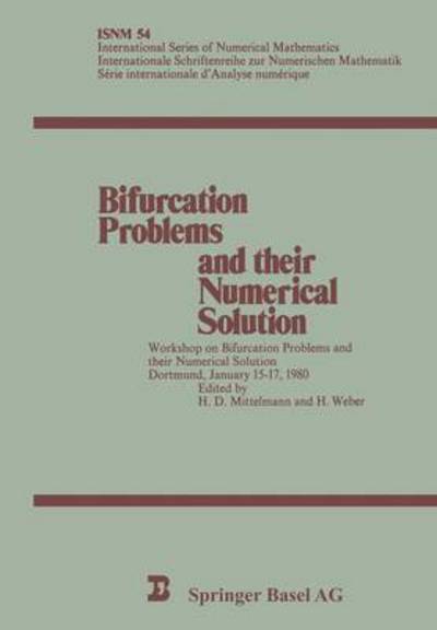 Cover for H D Mittelmann · Bifuraction Problems and Their Numerical Solution: Workshop : Papers (N/A) [1980 edition] (1980)