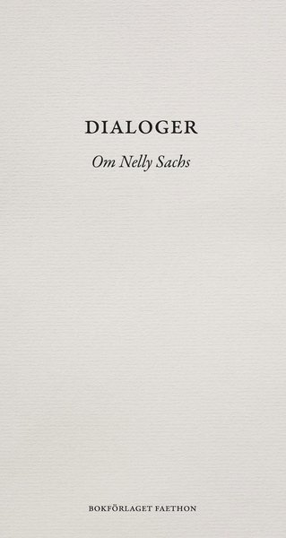 Cover for Mona Vincent · Dialoger : om Nelly Sachs (Bog) (2020)