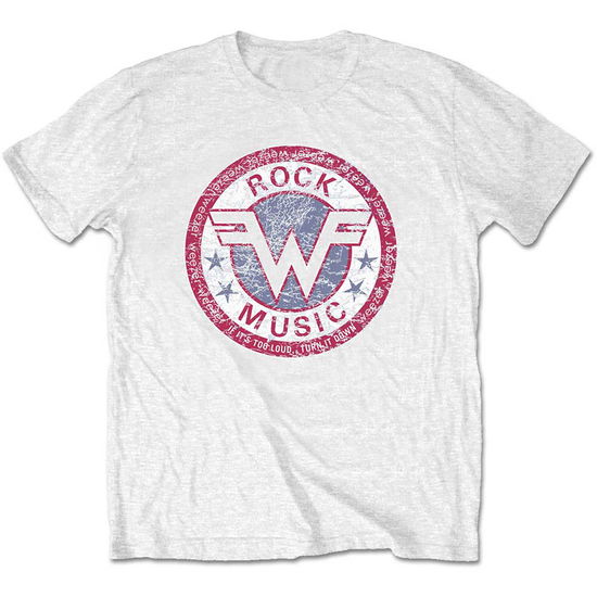 Weezer Unisex Retail Pack T-Shirt: Rock Music (White) - Weezer - Gadżety - Bandmerch - 5056170630047 - 26 czerwca 2018