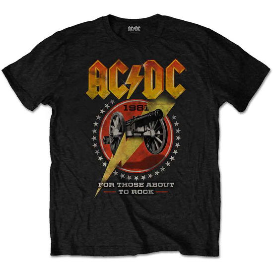 Cover for AC/DC · AC/DC Unisex T-Shirt: For Those About To Rock 81 (Black) (T-shirt) [size S] [Black - Unisex edition] (2020)