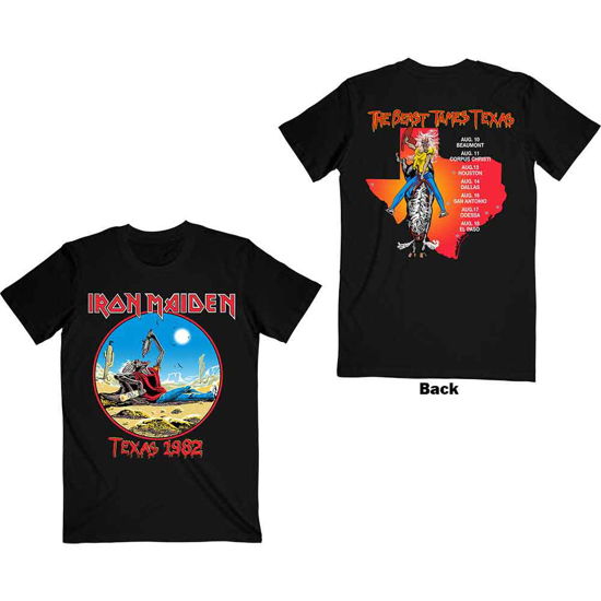 Cover for Iron Maiden · Iron Maiden Unisex T-Shirt: The Beast Tames Texas (Back Print) (T-shirt) [size S] [Black - Unisex edition]