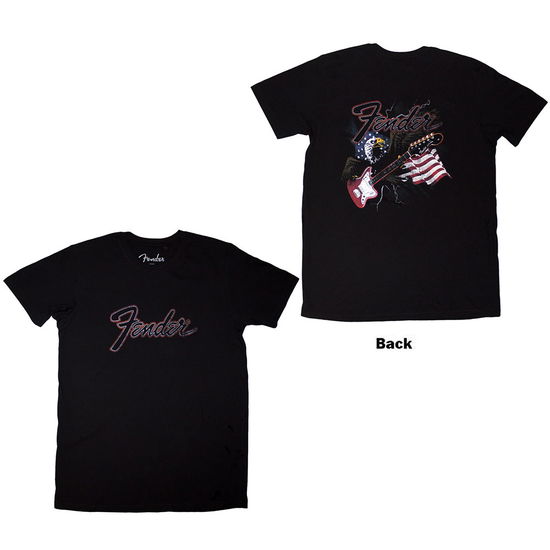 Cover for Fender · Fender Unisex T-Shirt: Eagle (Black) (Back Print) (T-shirt) [size S] (2025)