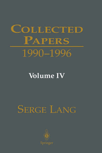 Cover for Serge Lang · Collected Papers IV: 1990-1996 (1990-1996) (Hardcover Book) [2000 edition] (2000)