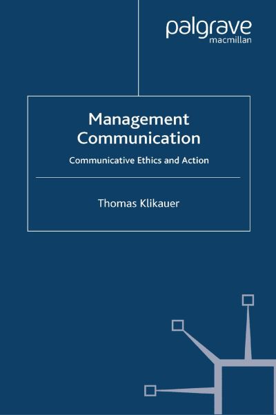 Cover for Klikauer · Management Communication (Book) (2008)