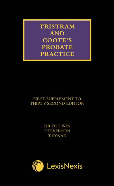 Cover for Roland D'Costa · Tristram and Coote's Probate Practice 32nd edition Supplement (Paperback Book) (2021)