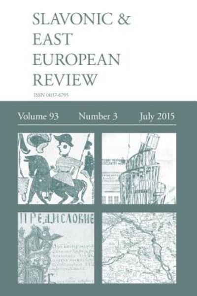 Cover for Rady, Martyn, Dr · Slavonic &amp; East European Review (93: 3) July 2015 (Paperback Bog) (2015)