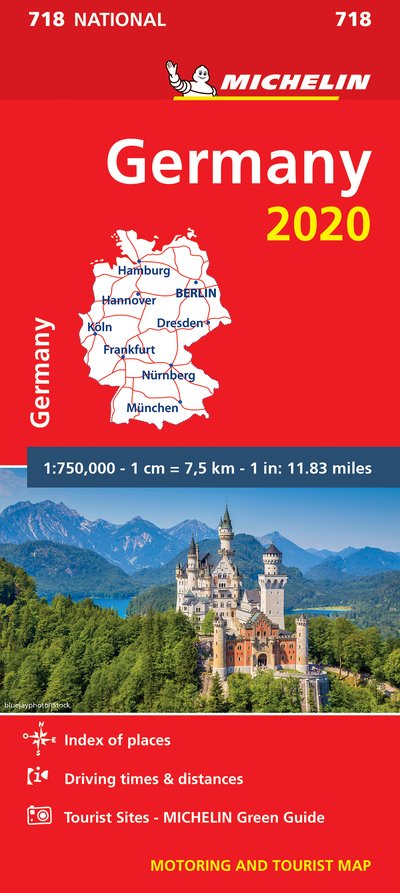 Cover for Michelin · Michelin National Map: Germany 2020, Michelin National Map 718 (Hardcover Book) (2020)