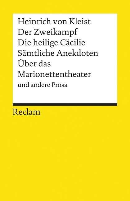Cover for Heinrich Von Kleist · Reclam UB 08004 Kleist.Zweikampf; Hl.Cä (Buch)