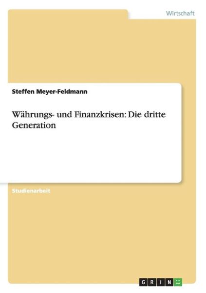 Cover for Meyer-Feldmann · Währungs- und Finanzkris (Book) [German edition] (2008)