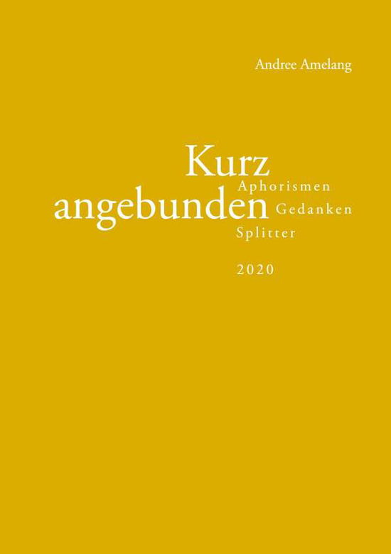 Cover for Amelang · Kurz angebunden (Book) (2020)