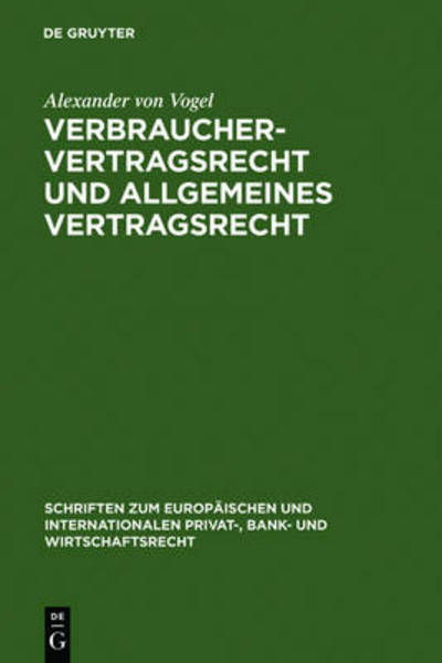Cover for A. Vogel · Verbrauchervertragsrecht (Bok) [German, 1 edition] (2006)