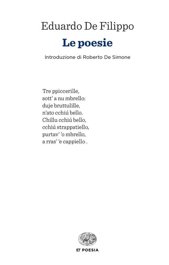 Le Poesie - Eduardo De Filippo - Books -  - 9788806232047 - 