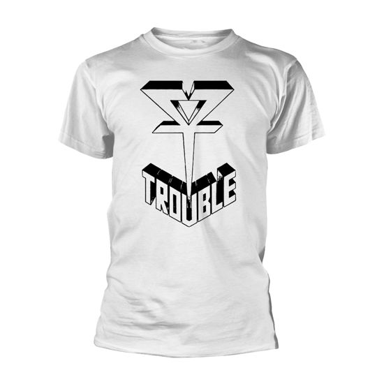 Cover for Trouble · Logo 1 (White) (T-shirt) [size XXL] [White edition] (2020)