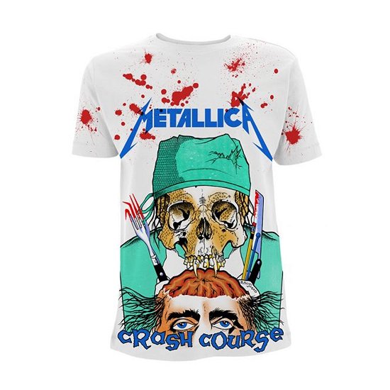 Cover for Metallica · Crash Course in Brain Surgery (All Over) (T-shirt) [size S] [White edition] (2018)
