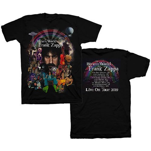 Cover for Frank Zappa · Frank Zappa Unisex T-Shirt: Bizarre World Of 2019 Tour (Back Print) (T-shirt) [size S] [Black - Unisex edition]