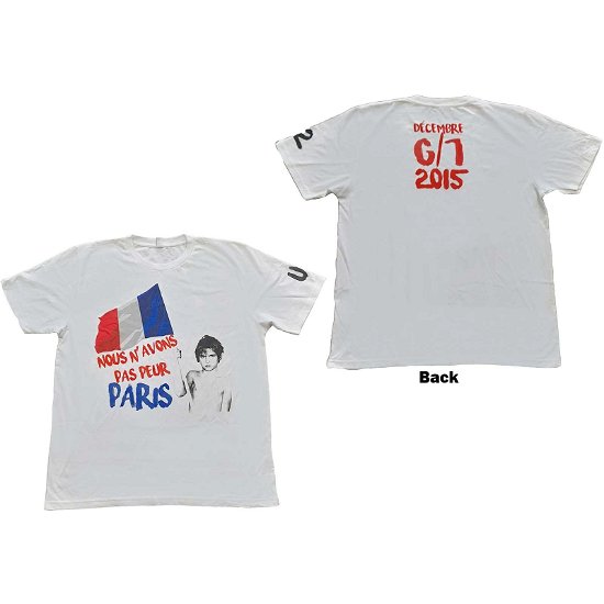 U2 Unisex T-Shirt: Paris 2015 Nous N'Avons Pas Peur (Ex-Tour & Back Print) - U2 - Merchandise -  - 5056561051048 - 