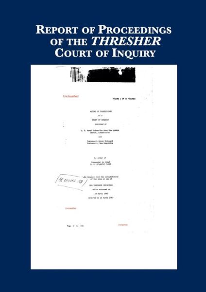 Cover for U S Navy · Record of Proceedings of THRESHER Inquiry (Taschenbuch) (2020)