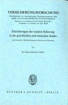 Cover for Pfeffer · Einrichtungen der sozialen Sich (Book) (1969)