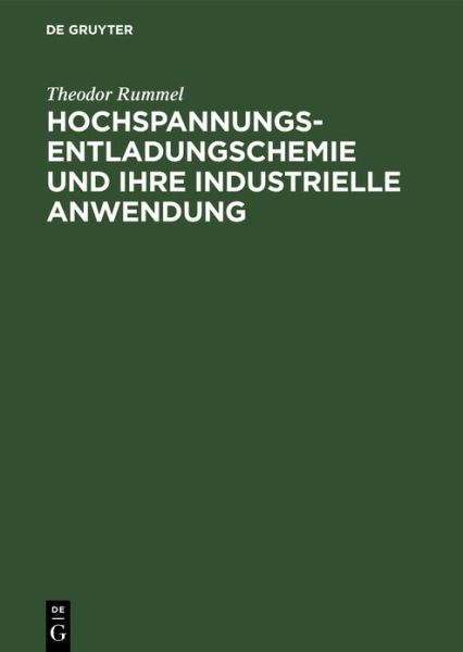 Cover for Rummel · Hochspannungsentladungschemie un (Book) (1951)