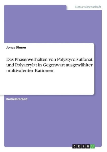 Cover for Simon · Das Phasenverhalten von Polystyro (Bog)