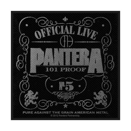 Pantera Standard Woven Patch: 101% Proof (Retail Pack) - Pantera - Mercancía - PHD - 5055339733049 - 19 de agosto de 2019
