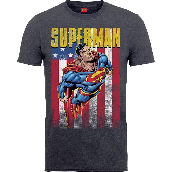 Cover for DC Comics · DC Comics Unisex Tee: Superman US Flight (CLOTHES) [size S] [Grey - Unisex edition]