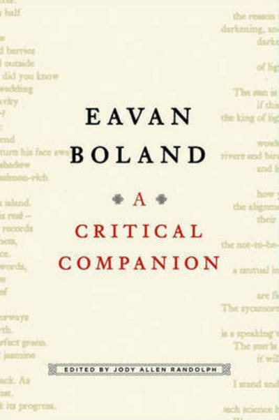Cover for Eavan Boland · Eavan Boland: A Critical Companion (Pocketbok) (2008)