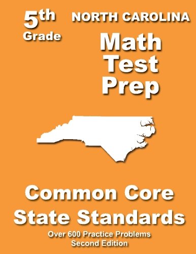 Cover for Teachers' Treasures · North Carolina 5th Grade Math Test Prep: Common Core Learning Standards (Paperback Book) (2013)