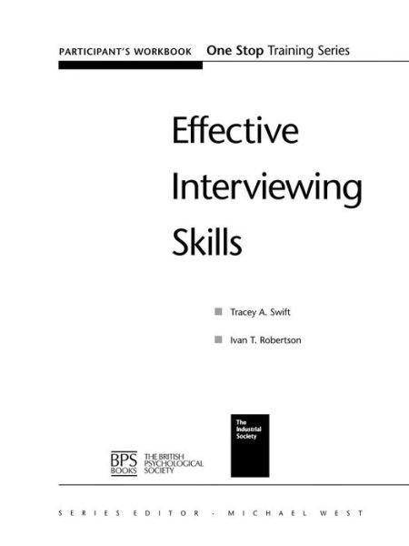 Cover for Swift, Tracey A. (University of Cambridge) · Effective Interviewing Skills Participant Workbook - One Stop Training (Paperback Bog) (2000)