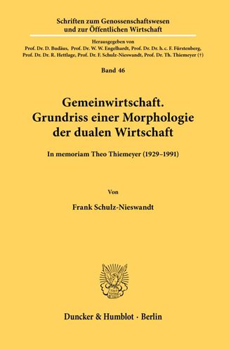 Cover for Frank Schulz-Nieswandt · Gemeinwirtschaft. Grundriss Einer Morphologie Der Dualen Wirtschaft (Paperback Bog) (2021)