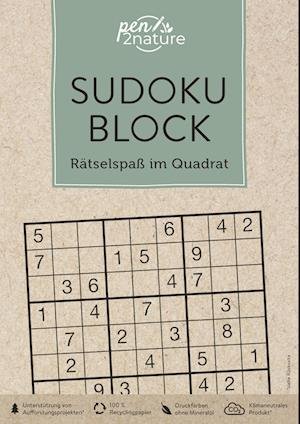 Cover for Pen2nature:sudoku-block · Sudoku-Block: Rätselspaß im Quadrat. 192 Sudokus in 3 Schwierigkeitsstufen (Book) (2022)