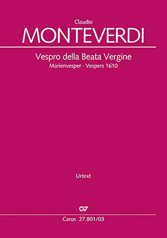 Vespro.Beata,KA.CV27.801/03 - Monteverdi - Bücher -  - 9790007142049 - 