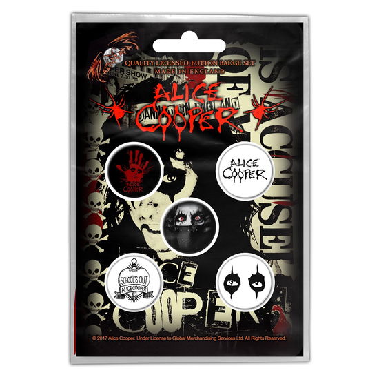 Eyes (Button Badge Set) - Alice Cooper - Fanituote - PHD - 5055339780050 - maanantai 28. lokakuuta 2019