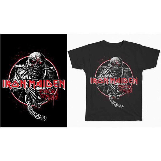 Iron Maiden Unisex T-Shirt: Piece of Mind Circle - Iron Maiden - Koopwaar -  - 5056170654050 - 