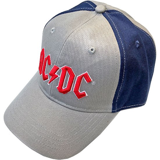 Cover for AC/DC · AC/DC Unisex Baseball Cap: Red Logo (2 Tone) (CLOTHES) [Grey, Blue - Unisex edition]