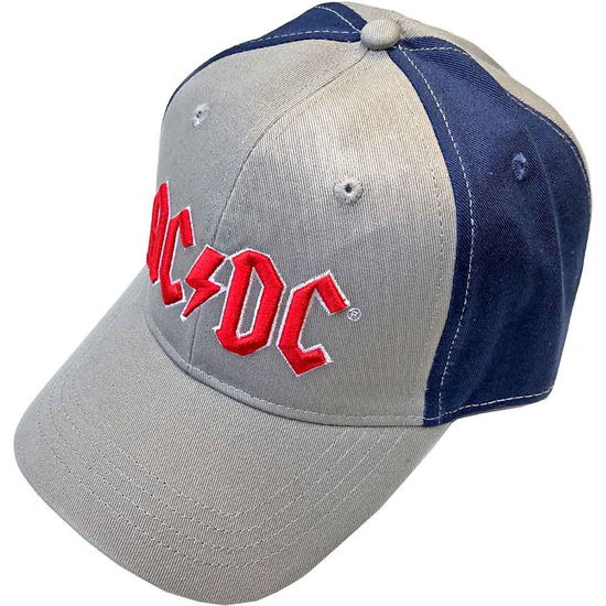 Cover for AC/DC · AC/DC Unisex Baseball Cap: Red Logo (2 Tone) (Kläder) [Grey, Blue - Unisex edition]