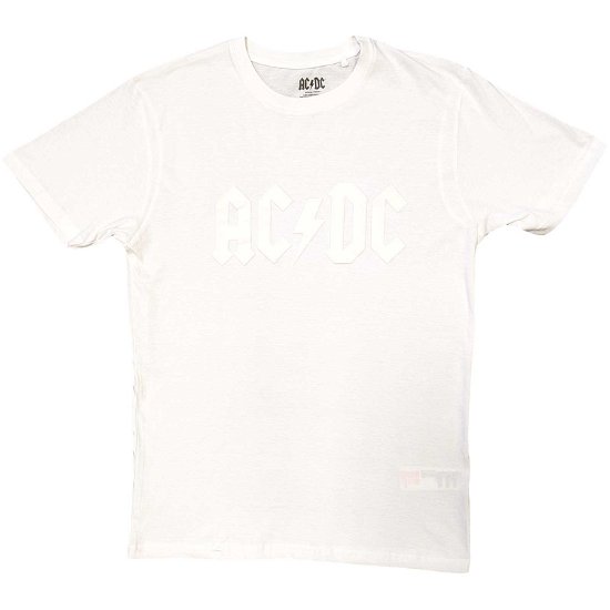 Cover for AC/DC · AC/DC Unisex Hi-Build T-Shirt: Logo (White-On-White) (T-shirt) [size S]
