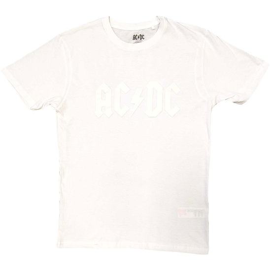 AC/DC Unisex Hi-Build T-Shirt: Logo (White-On-White) - AC/DC - Marchandise -  - 5056561072050 - 