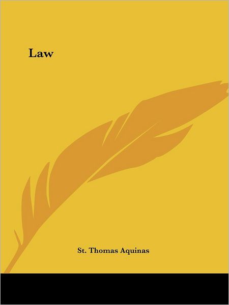 Cover for St. Thomas Aquinas · Law (Paperback Book) (2005)