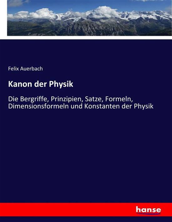 Cover for Auerbach · Kanon der Physik (Buch) (2017)
