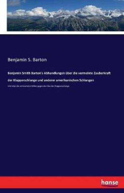 Cover for Barton · Benjamin Smith Barton's Abhandlu (Book) (2017)