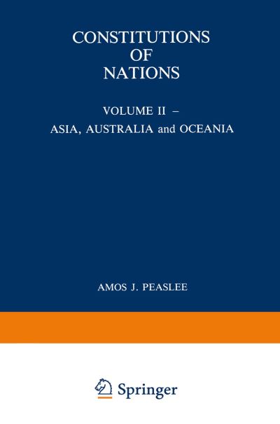 Amos J. Peaslee · Constitution of Nations - Asia, Australia and Oceania: (Paperback edition) - Peaslee Constitution of Nations (Taschenbuch) [4 Revised edition] (1986)