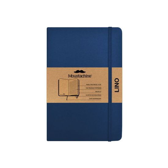 Cover for Moustachine · Moustachine Classic Linen Pocket Dark Blue Ruled Flex (Book) (2024)