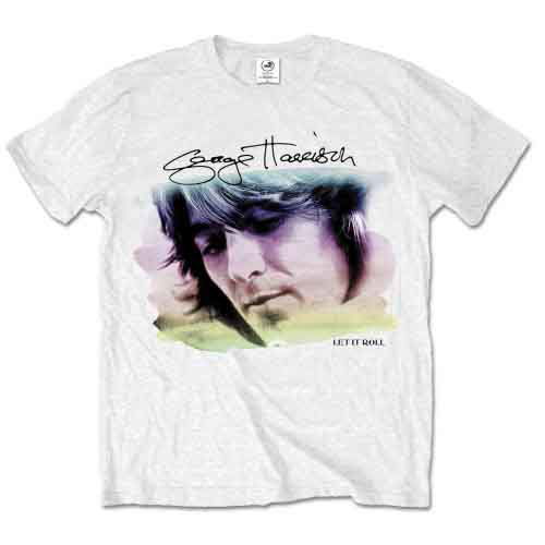 George Harrison Unisex T-Shirt: Water Colour Portrait - George Harrison - Fanituote - Bravado - 5055979901051 - 