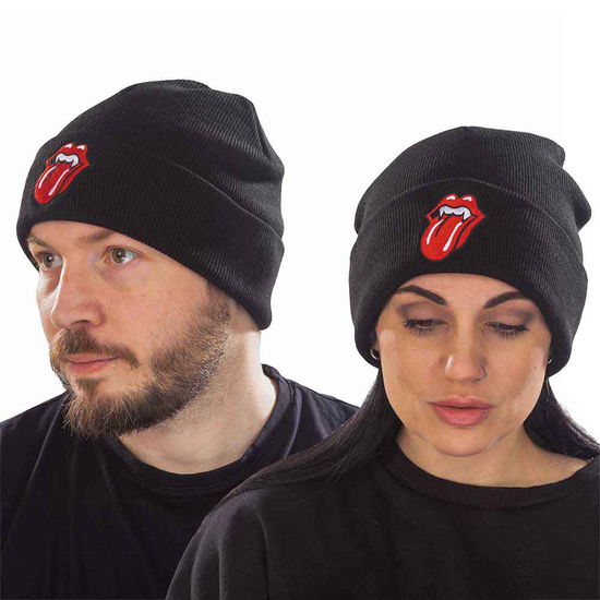 Cover for The Rolling Stones · The Rolling Stones Unisex Beanie Hat: Fang Tongue (Black) (CLOTHES) (2021)