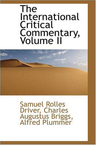 Cover for Samuel Rolles Driver · The International Critical Commentary, Volume II (Paperback Book) (2008)