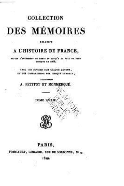 Cover for Petitot · Collection complete des memoires relatifs a l'histoire de France - Tome LXXIII (Paperback Book) (2016)