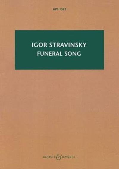 Cover for Igor Stravinsky · Funeral Song Op. 5 (Book) (2017)