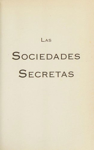 Cover for Nick Harding · Las Sociedades Secretas (Paperback Book) [Spanish edition] (2010)